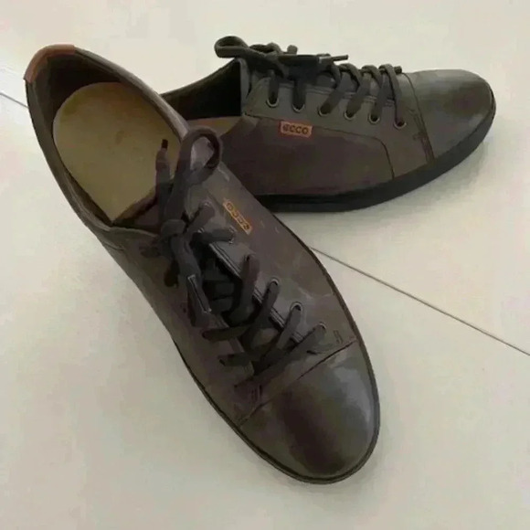 ECCO Men's Soft-7 City Sneakers Dark Khaki Color. Size 11 - Picture 3 of 10